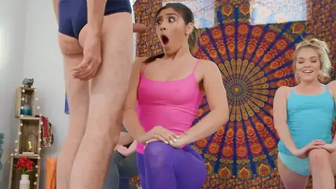 Brooklyn Gray luvs yoga nearly as much as large spunk-pumps