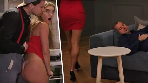 Russian dame with long hair and ample culo gets porked