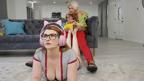 The towheaded COUGAR is pummeled by a BIG BLACK COCK in the kitchen