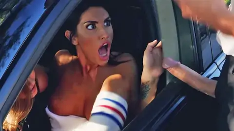 The cop demonstrates his man meat two a couple of lesbians