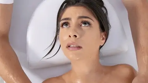 Oiled up dark-hued-haired is getting her labia finger-tickled