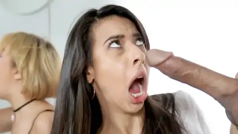 Black-haired and a light-haired are sharing stiff-ons in a four way